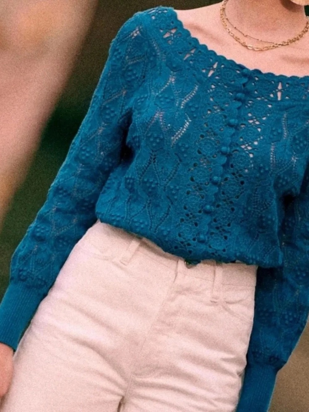 Sézane Anika jumper in peacock blue - Picture 2 of 8